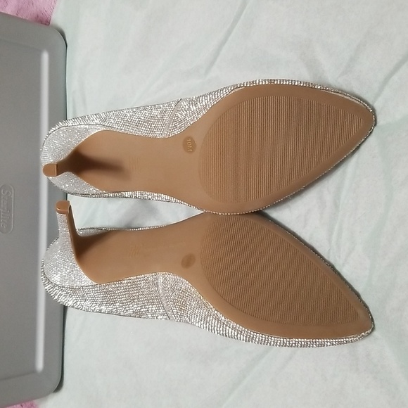 International Concepts Rhinestone Crystal & Glitter Heels Size 10 - Picture 3 of 5